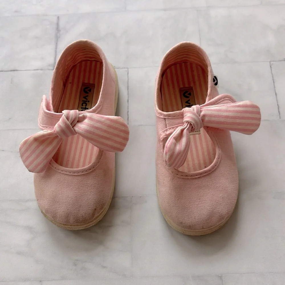 Victoria Ojalá Strips Ribbon Canvas Mary Janes